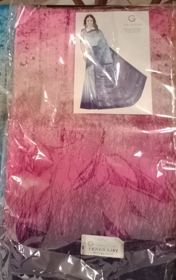 Cotton Silk Elegant Striped Saree - Venus Girl - Red Orange Mix